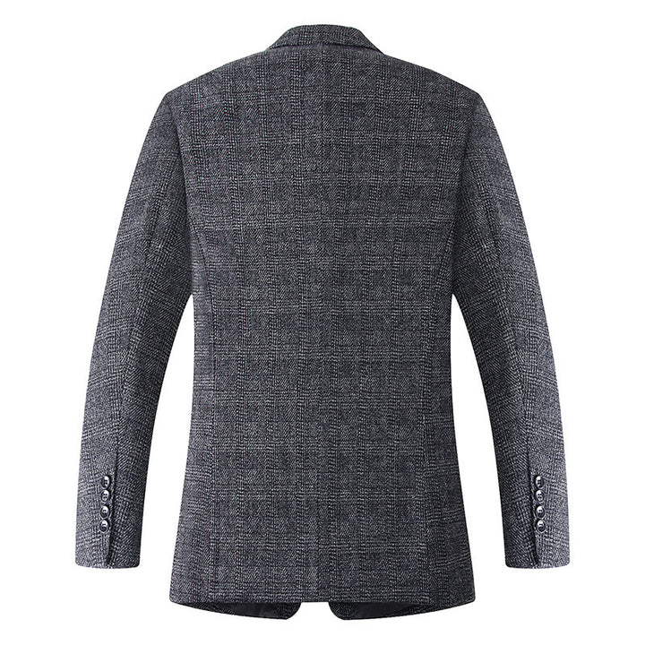 Herren Wollmischstoff Slim-Fit Sakko mit Glencheck-Muster und gesteppter Innenfütterung Echoarchiv