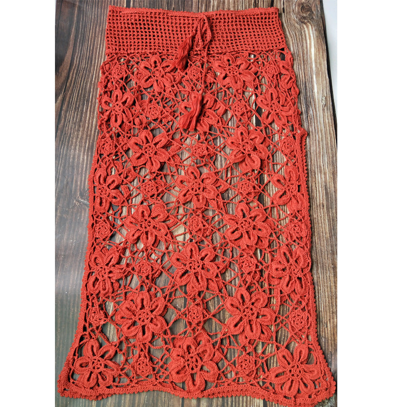 Damen Häkel-Rock mit floralen Mustern und elastischem Bund Echo Archiv