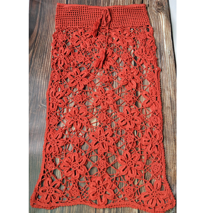 Damen Häkel-Rock mit floralen Mustern und elastischem Bund Echo Archiv