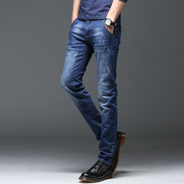 Herren Slim-Fit Jeans mit modischen Distressed-Details Echoarchiv