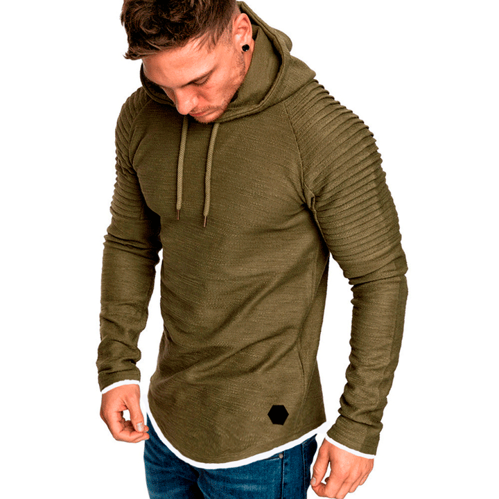 Herren modischer Hoodie mit strukturierten Ärmeln und längerer Passform Echoarchiv