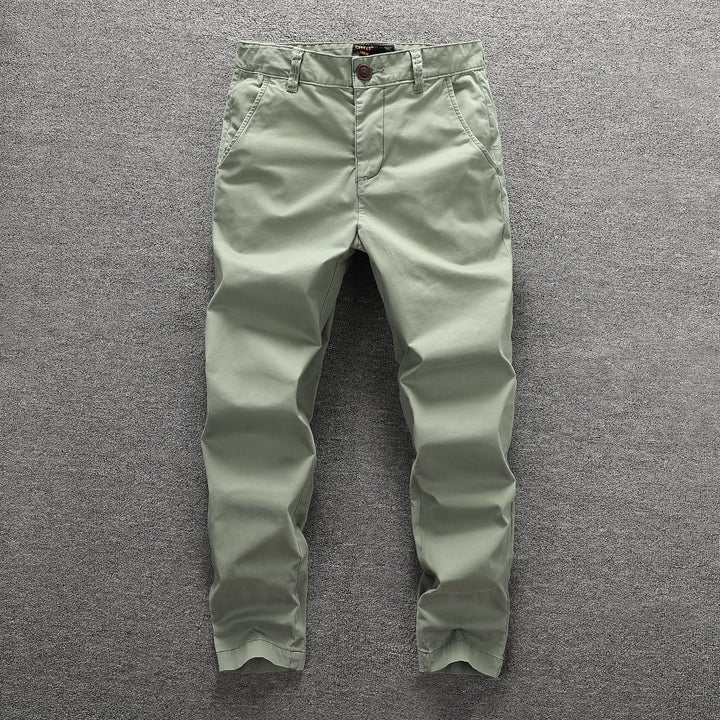 Herren Twill-Hose im Camouflage-Muster mit geradem Schnitt und Gürtelschlaufen Echoarchiv