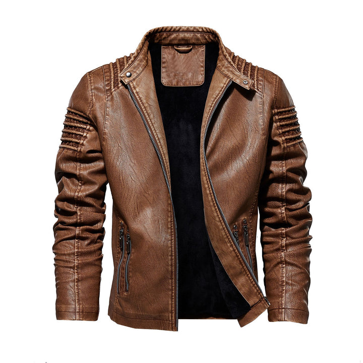 Herren Lederjacke mit strukturierten Schultern Echoarchiv