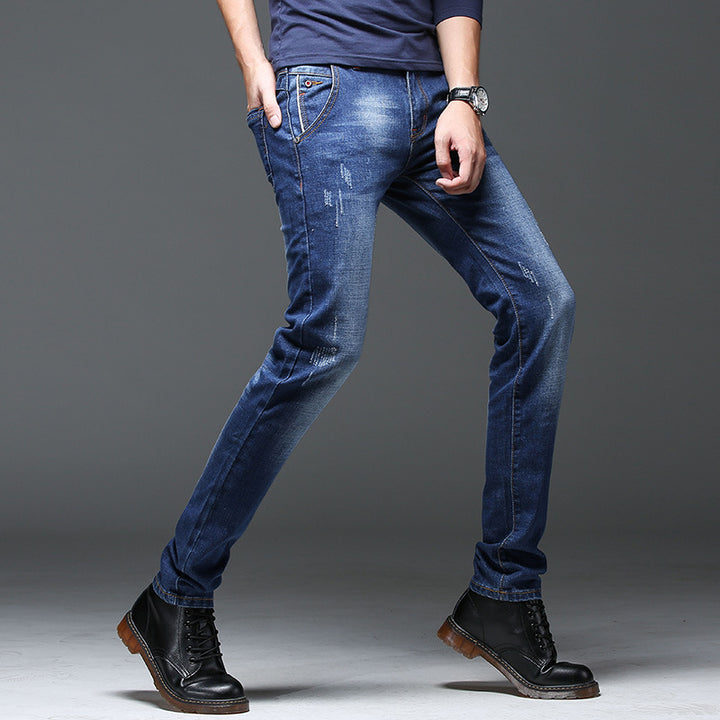 Herren Slim-Fit Jeans mit modischen Distressed-Details Echoarchiv