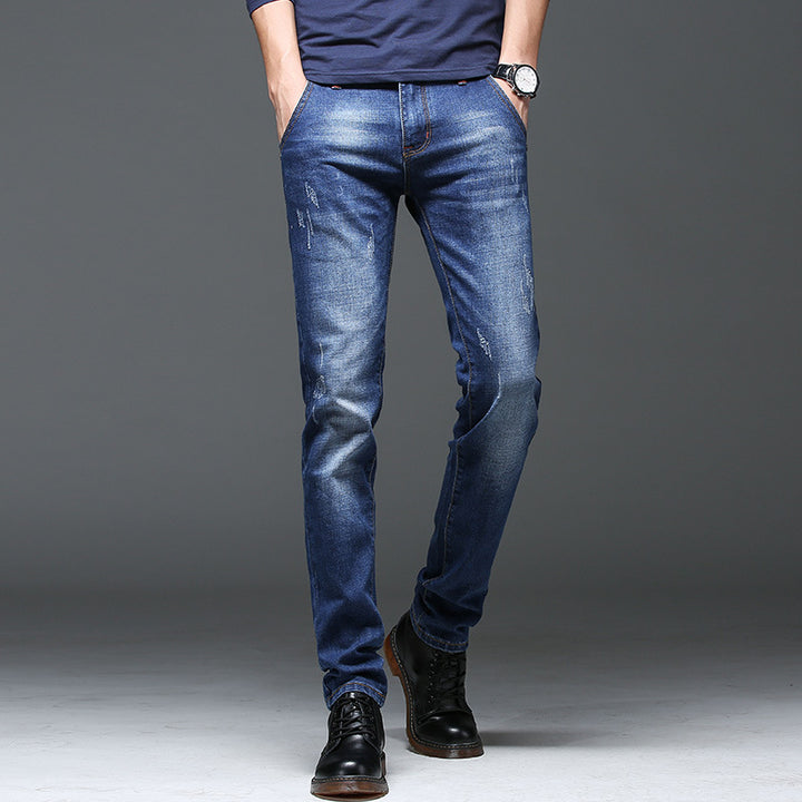 Herren Slim-Fit Jeans mit modischen Distressed-Details Echoarchiv