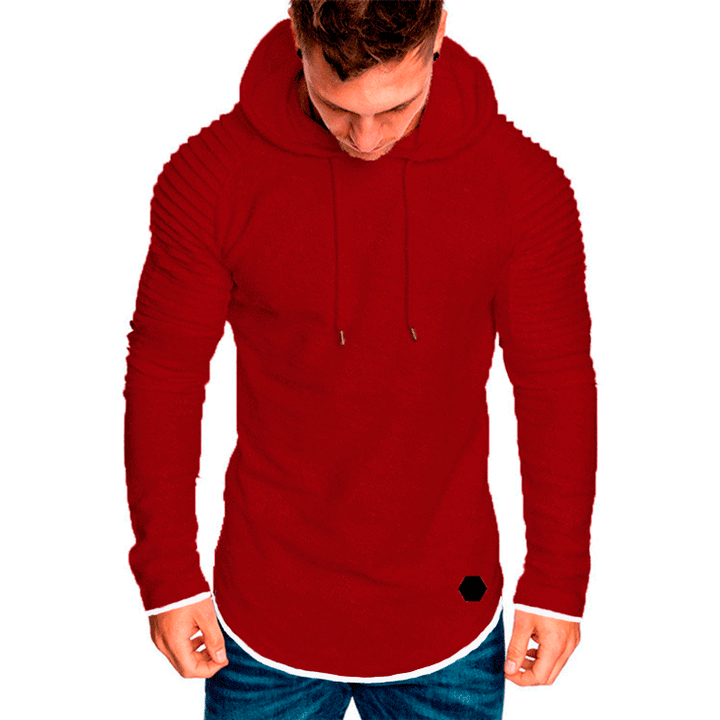 Herren modischer Hoodie mit strukturierten Ärmeln und längerer Passform Echoarchiv
