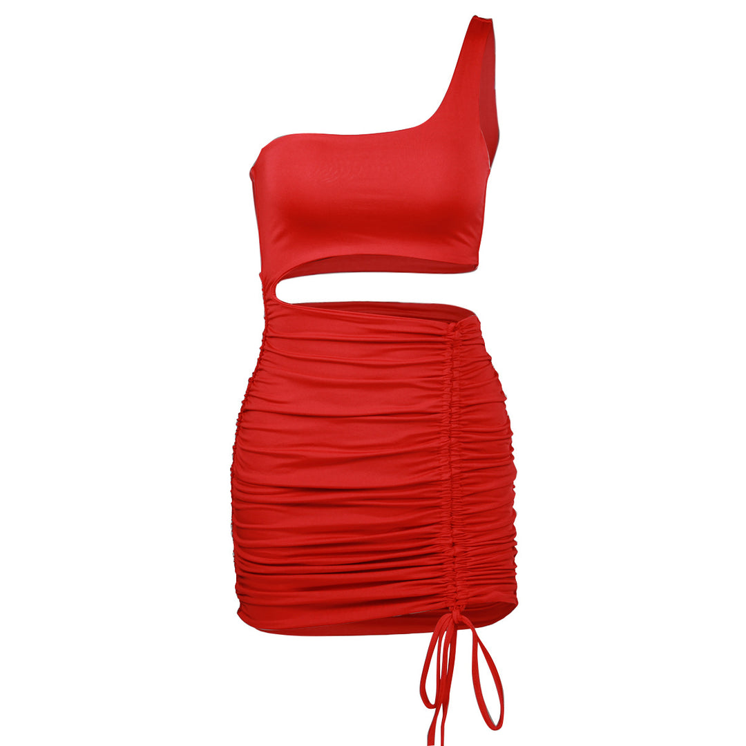 Damen Mini-Kleid mit asymmetrischem Schnitt und raffinierten Raffungselementen Echo Archiv