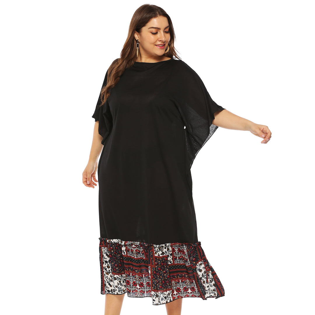 Damen Freizeitkleid mit dekorativer Taillenschnürung und floralen Akzenten Echo Archiv
