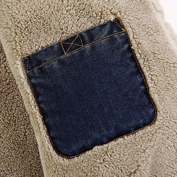 Herren Modische Denimjacke mit Teddyfutter Echo Archiv