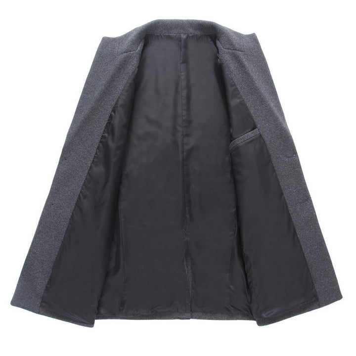 Herren Longline Wollmix-Übermantel mit schlankem Revers und leichter Thermofütterung Echoarchiv
