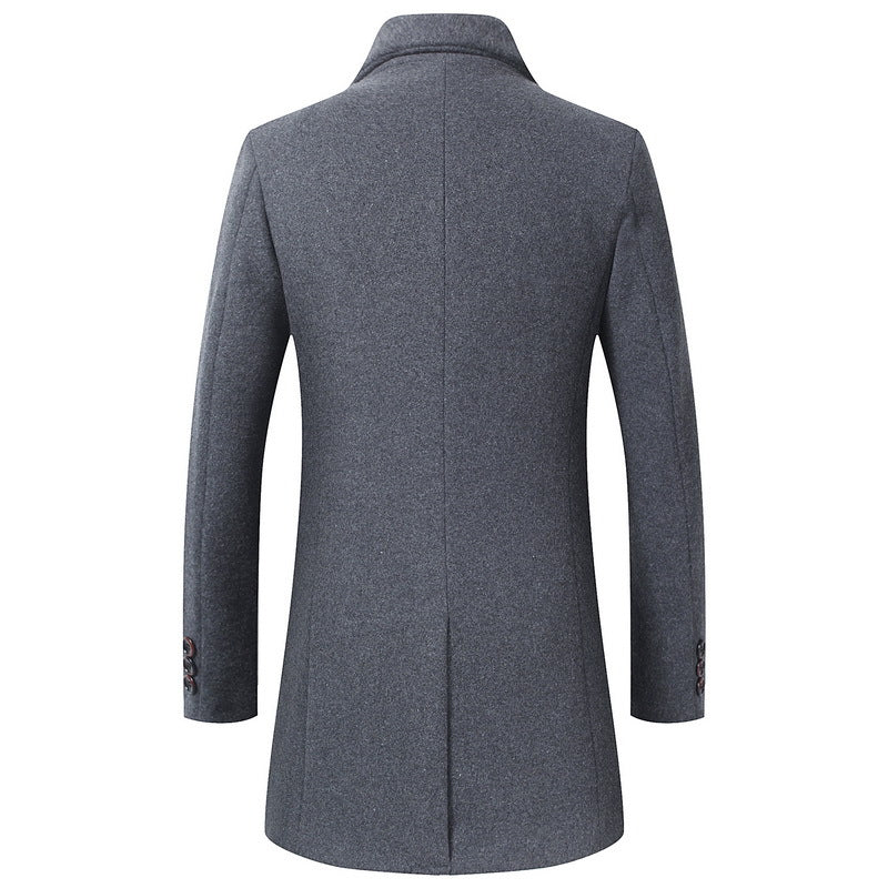 Herren Longline Wollmix-Übermantel mit schlankem Revers und leichter Thermofütterung Echoarchiv