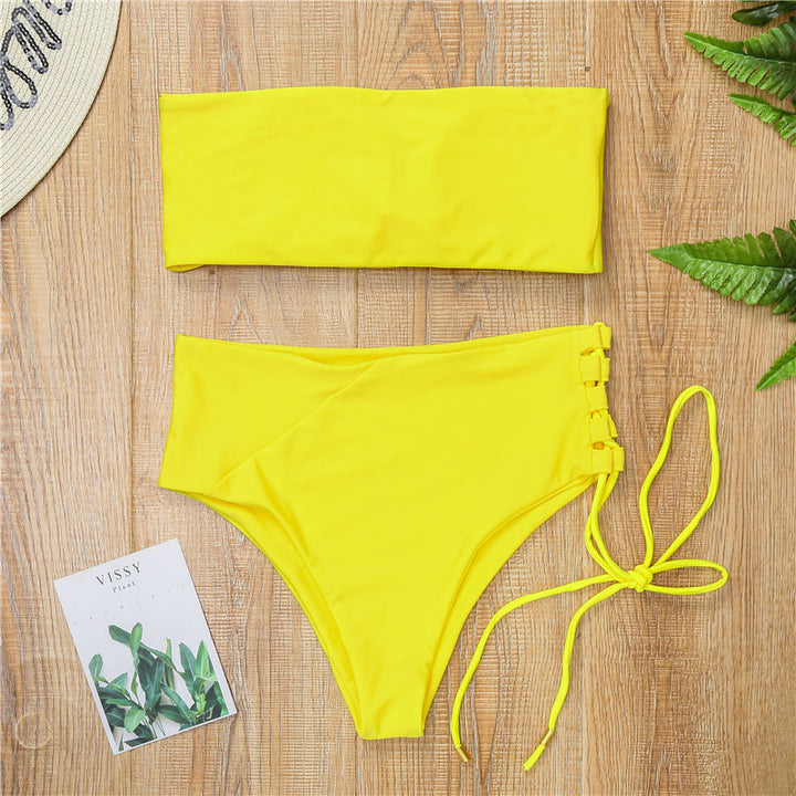 Damen Bandeau-Bikini mit hohem Taillenbund Echo Archiv