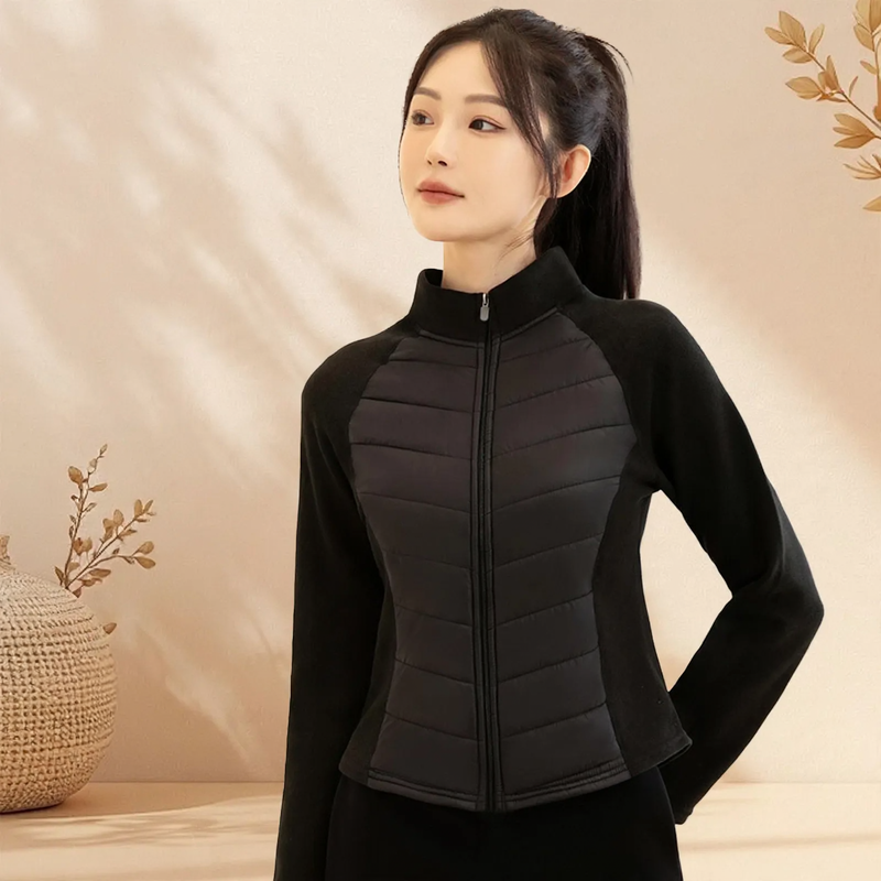 Damen-Steppjacke mit Stehkragen und Graphen-Innenfutter