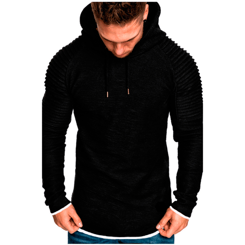 Herren modischer Hoodie mit strukturierten Ärmeln und längerer Passform Echoarchiv