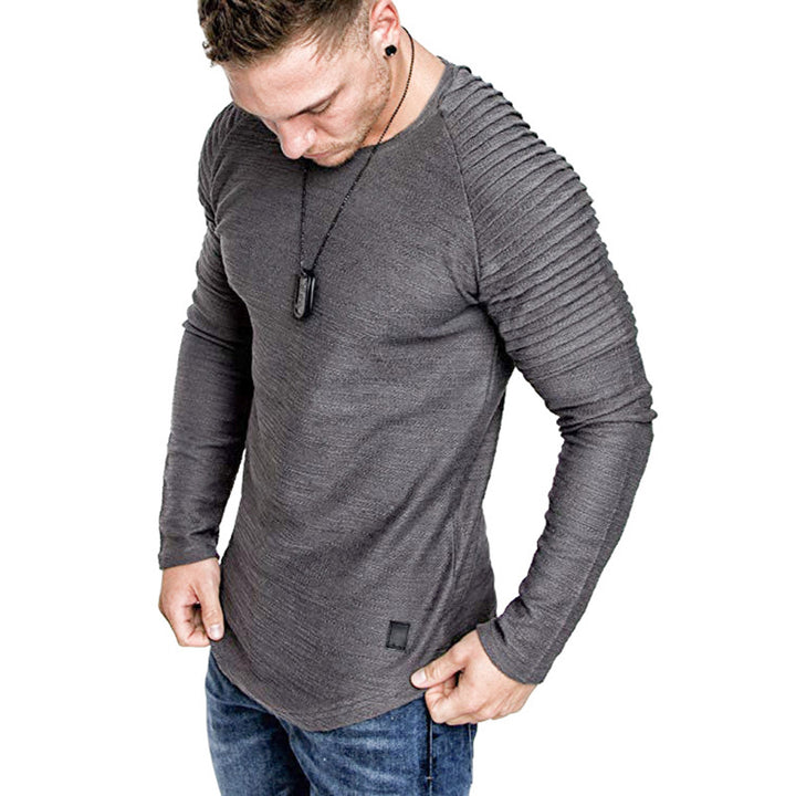 Herren Langarmshirt mit innovativem Rippdesign und modernem Schnitt Echoarchiv