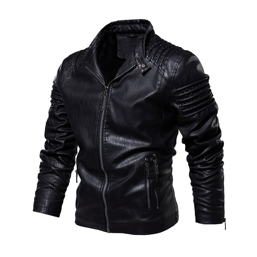 Herren Lederjacke mit strukturierten Schultern Echoarchiv