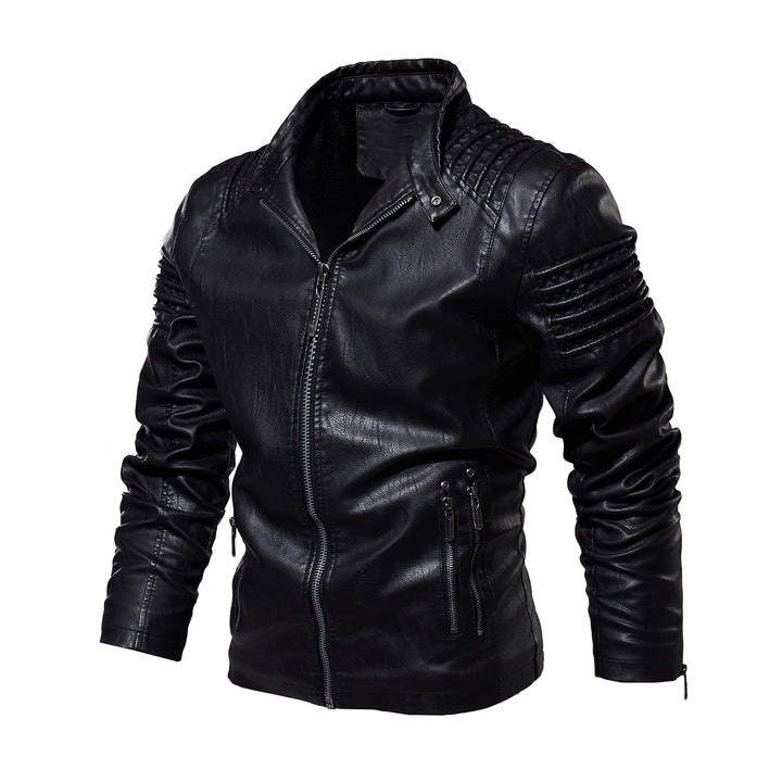 Herren Lederjacke mit strukturierten Schultern Echoarchiv