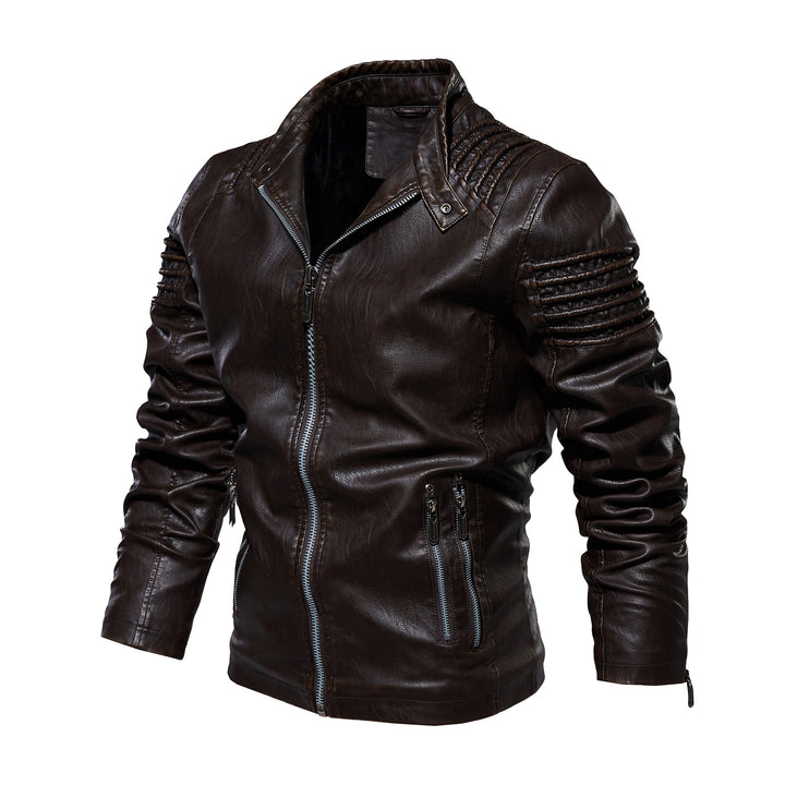 Herren Lederjacke mit strukturierten Schultern Echoarchiv