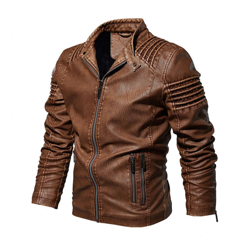 Herren Lederjacke mit strukturierten Schultern Echoarchiv