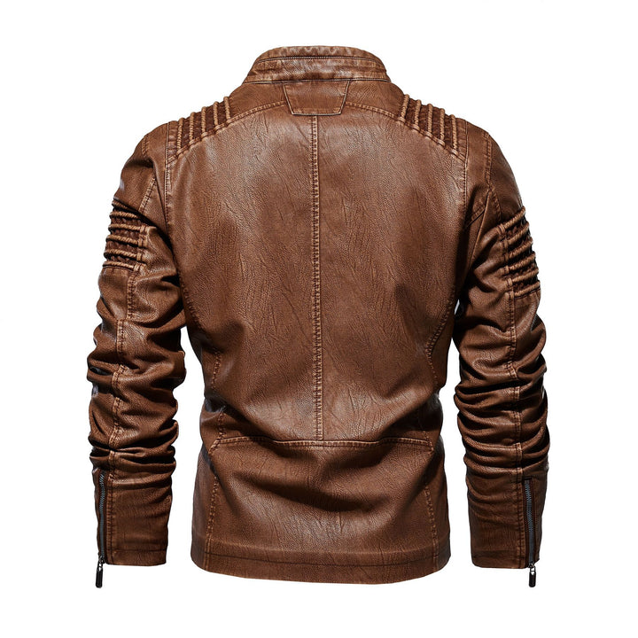Herren Lederjacke mit strukturierten Schultern Echoarchiv