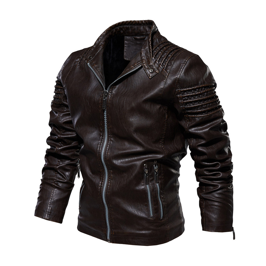 Herren Lederjacke mit strukturierten Schultern Echoarchiv