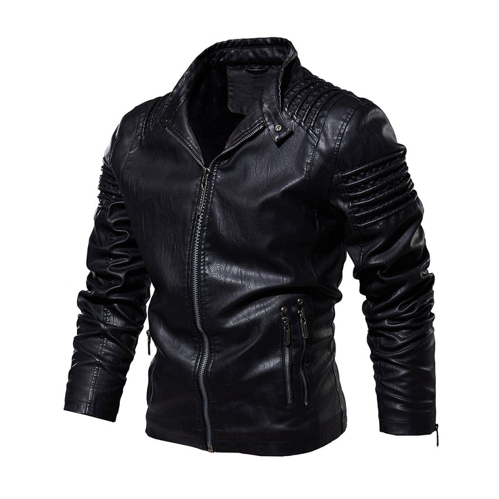 Herren Lederjacke mit strukturierten Schultern Echoarchiv