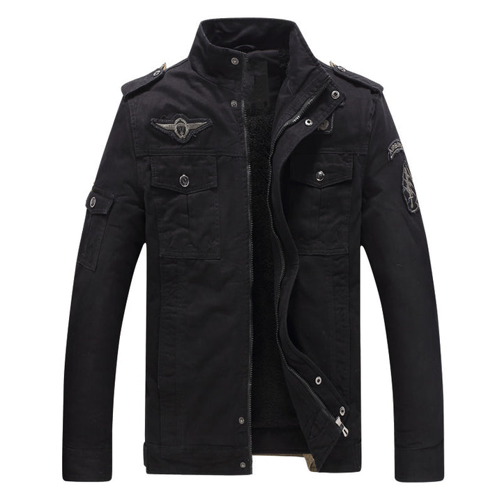 Herren Militärinspirierte Feldjacke mit Teddyfutter und Multifunktionstaschen Echoarchiv
