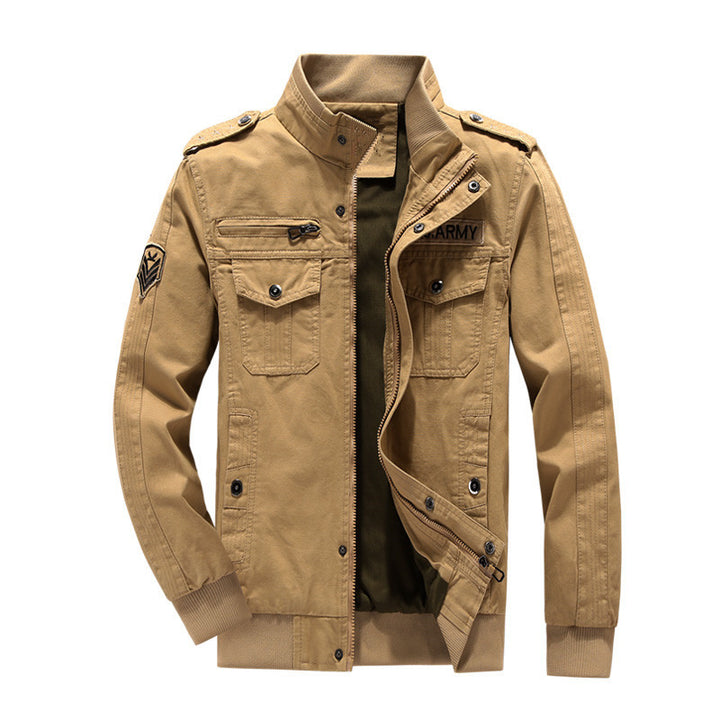 Herren Utility-Fieldblouson aus Canvas mit Epauletten, Brustpattentaschen und Rippbündchen Echoarchiv
