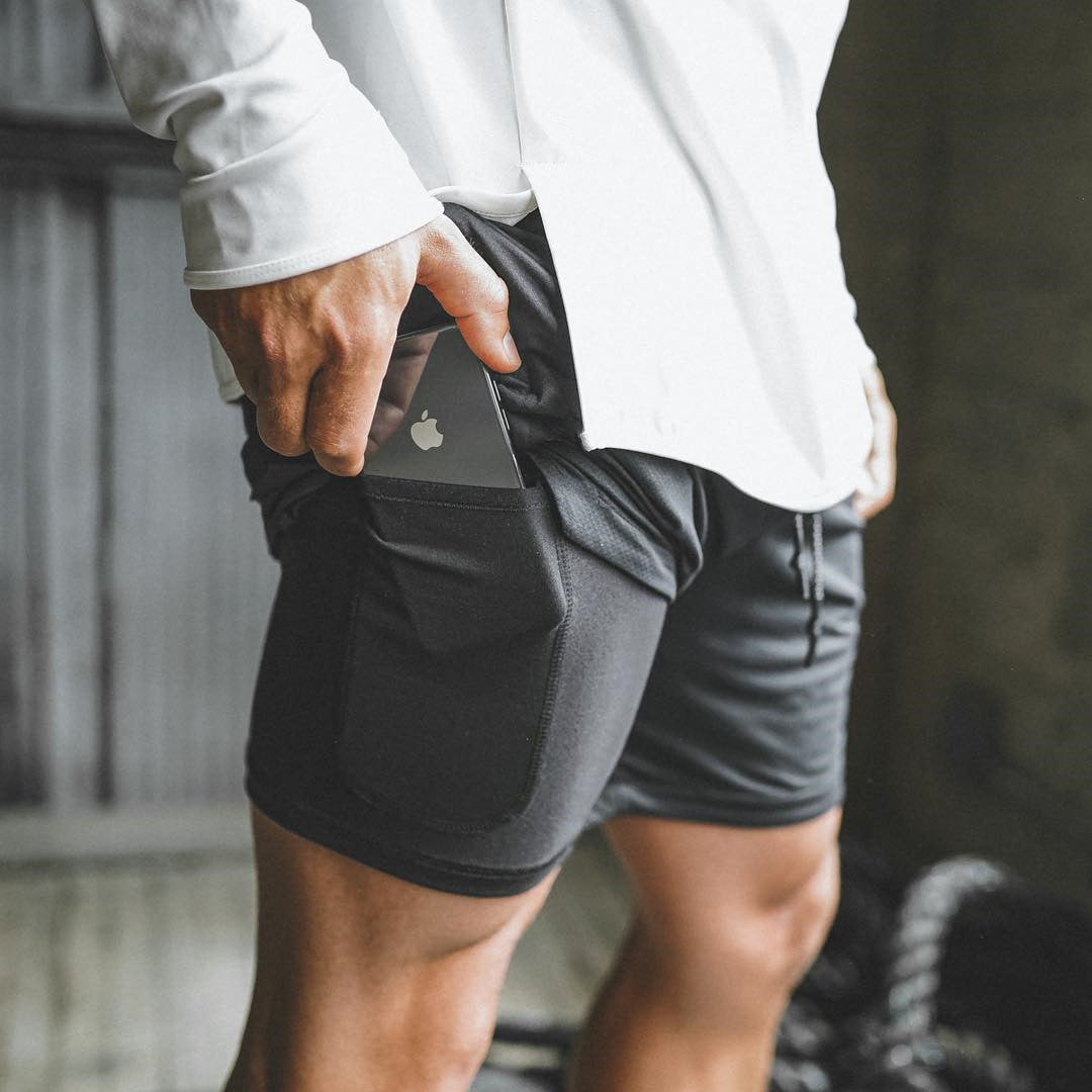 Herren Sportliche Shorts mit integriertem Taschen-Design Echoarchiv