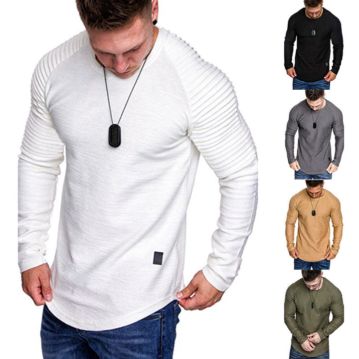 Herren Langarmshirt mit innovativem Rippdesign und modernem Schnitt Echoarchiv