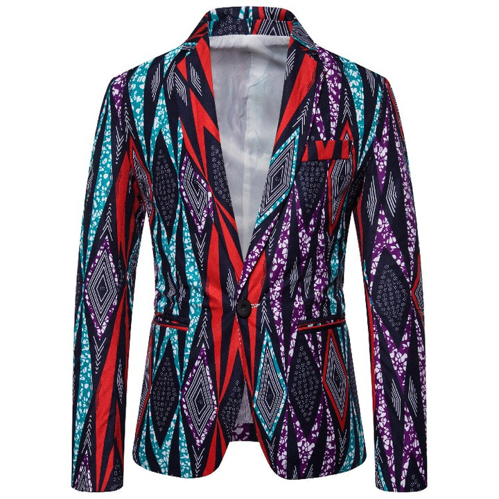 Herren Blazer mit kreativem geometrischen Muster und modernem Schnitt Echoarchiv