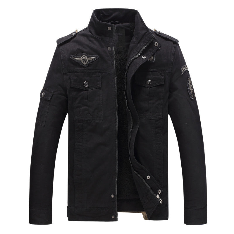 Herren Militärinspirierte Feldjacke mit Teddyfutter und Multifunktionstaschen Echoarchiv