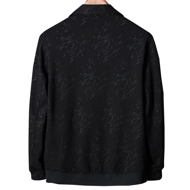 Herren Übergangsjacke im Coach-Stil mit Strukturprint, Druckknopfverschluss und Rippbündchen Echoarchiv