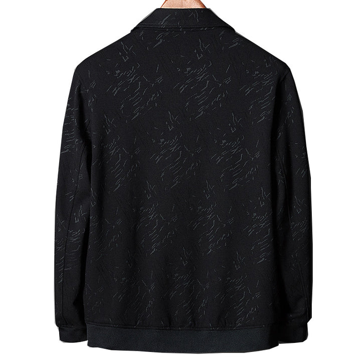 Herren Übergangsjacke im Coach-Stil mit Strukturprint, Druckknopfverschluss und Rippbündchen Echoarchiv