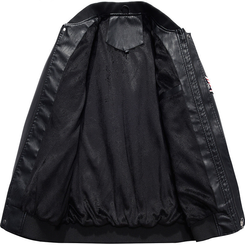 Herren Modische Kunstleder-Bomberjacke Echo Archiv