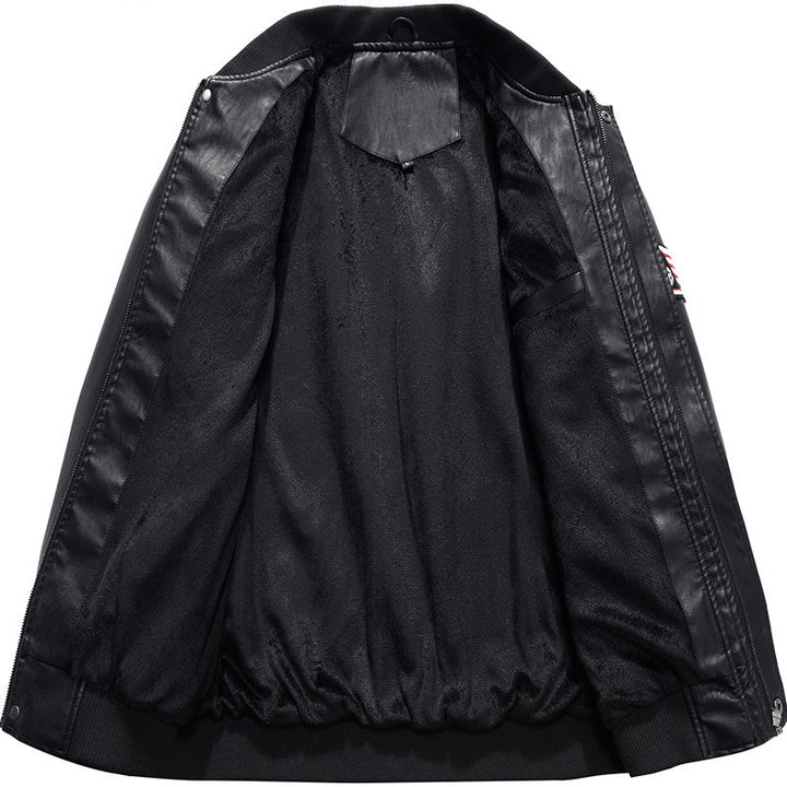 Herren Modische Kunstleder-Bomberjacke Echo Archiv