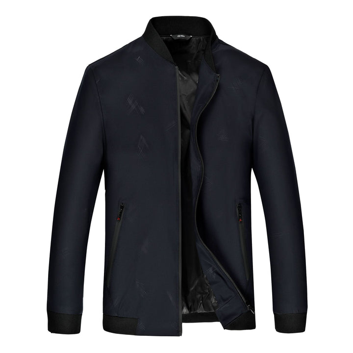 Herren Leichter Zip-Blouson mit Strukturprint, wasserabweisender Oberfläche und Rippbündchen Echo Archiv