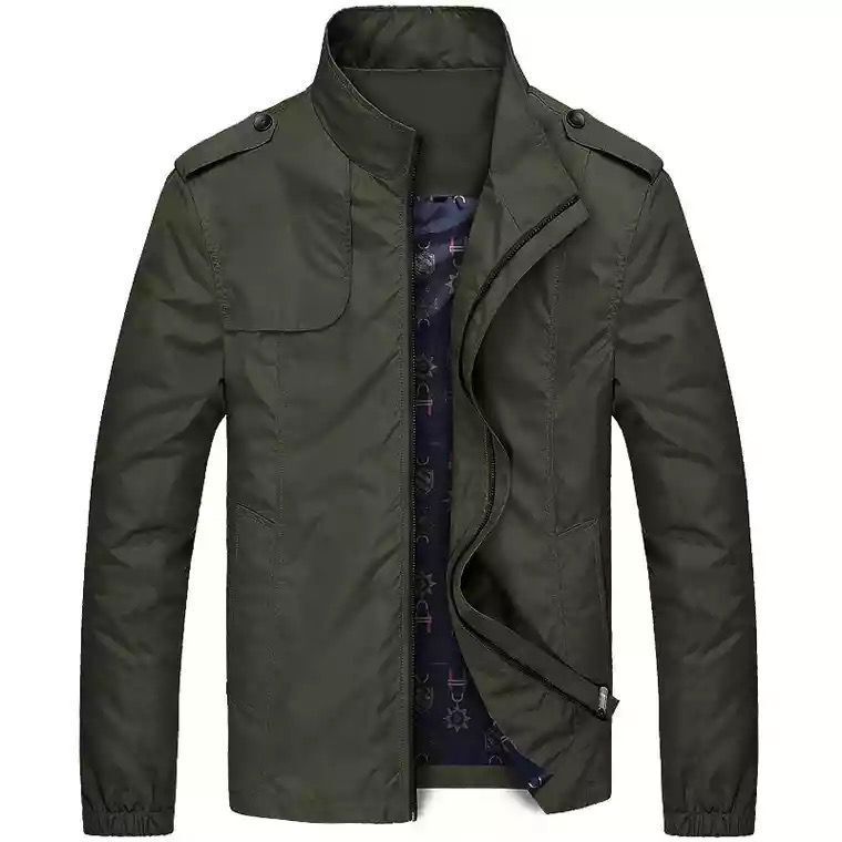 Herren Leichter Fieldblouson im Slim-Fit mit Stehkragen und Schulterklappen Echoarchiv