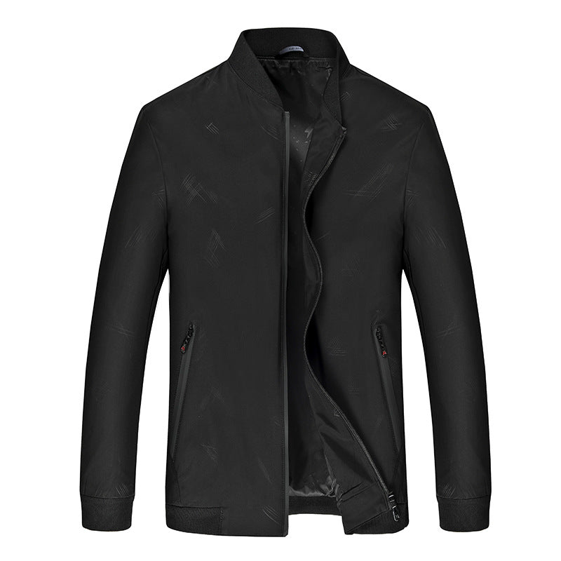 Herren Leichter Zip-Blouson mit Strukturprint, wasserabweisender Oberfläche und Rippbündchen Echo Archiv