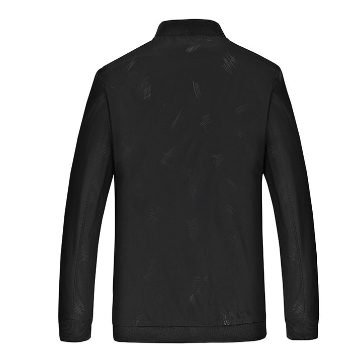 Herren Leichter Zip-Blouson mit Strukturprint, wasserabweisender Oberfläche und Rippbündchen Echo Archiv