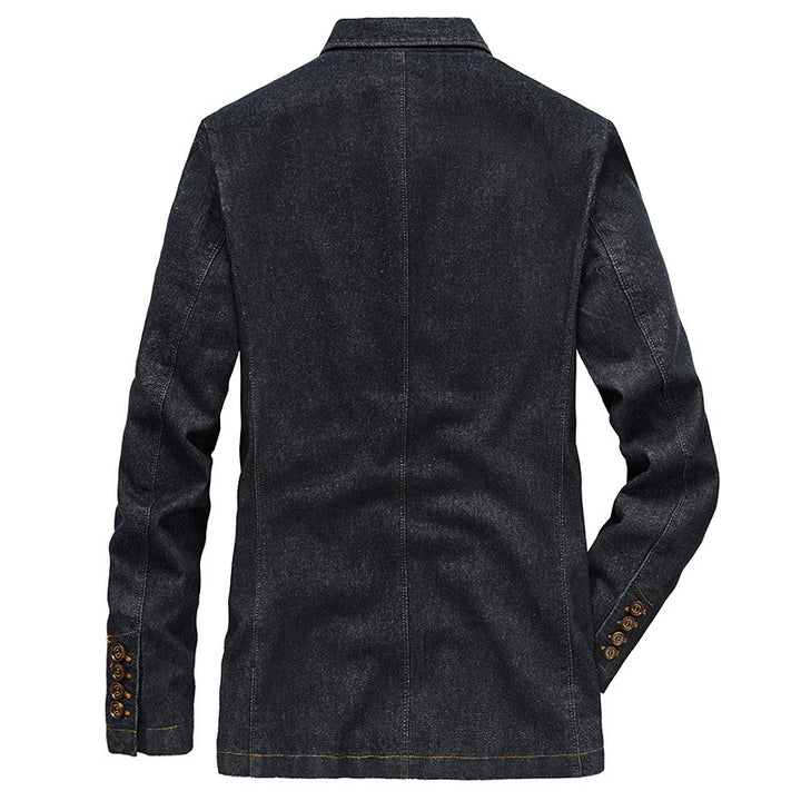 Herren Jeansblazer im smart-casual Stil mit Reverskragen und aufgesetzten Taschen – Tianoro