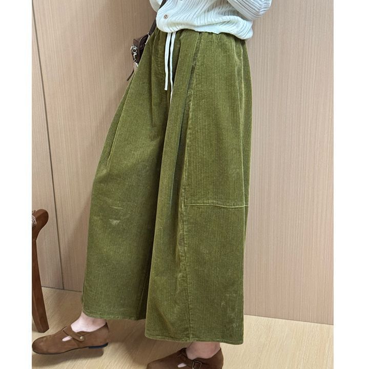 Damen-Cordhose mit weitem Bein, gefüttert