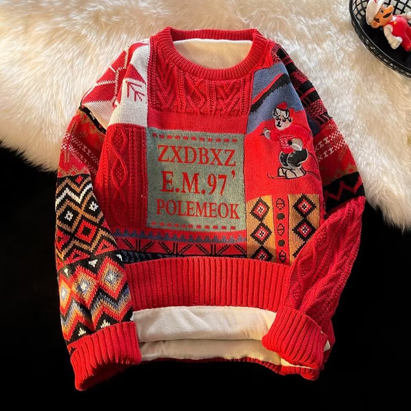Gefütterter Strickpullover, Unisex, Winter-Modell
