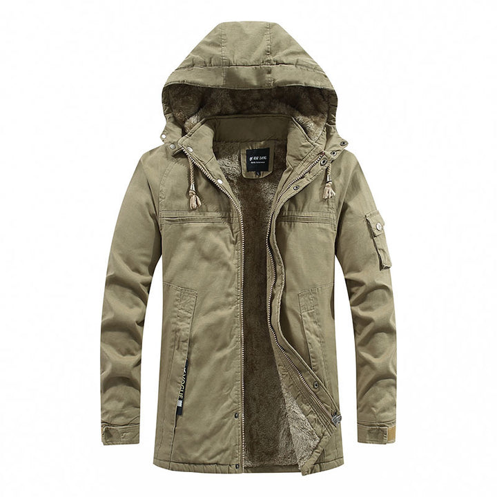 Herren Lang geschnittener Feldparka mit weichem Fleece-Innenfutter und Utility-Taschen Echo Archiv
