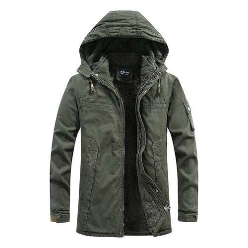 Herren Lang geschnittener Feldparka mit weichem Fleece-Innenfutter und Utility-Taschen Echo Archiv
