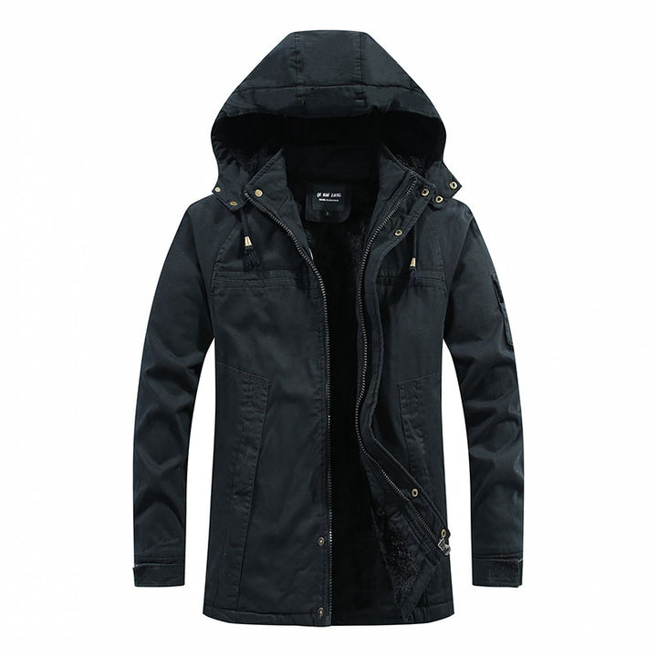 Herren Lang geschnittener Feldparka mit weichem Fleece-Innenfutter und Utility-Taschen Echo Archiv