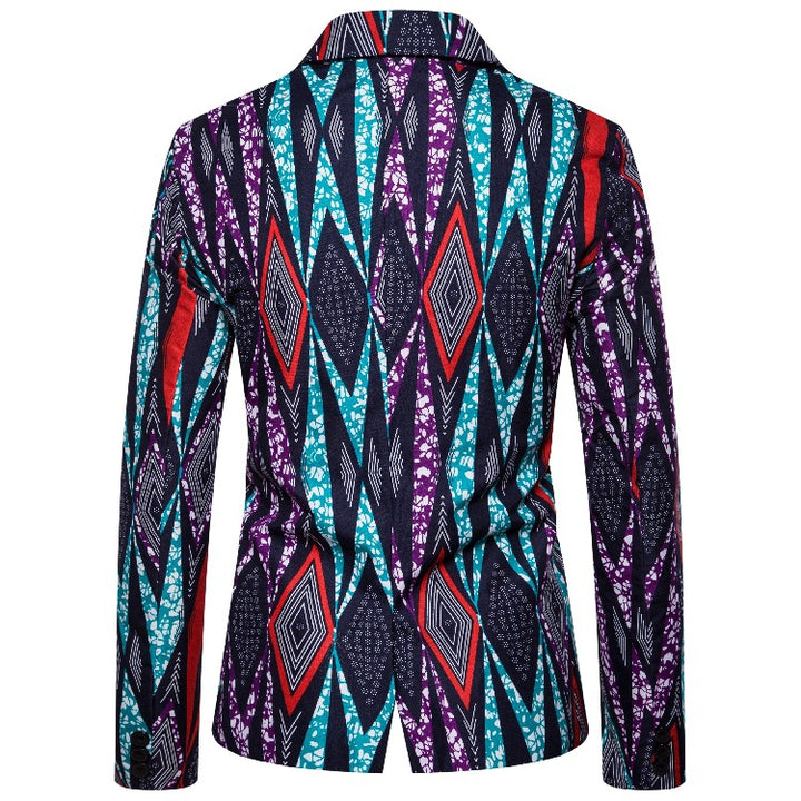 Herren Blazer mit kreativem geometrischen Muster und modernem Schnitt Echoarchiv