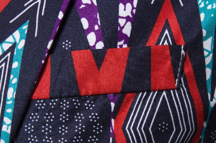 Herren Blazer mit kreativem geometrischen Muster und modernem Schnitt Echoarchiv