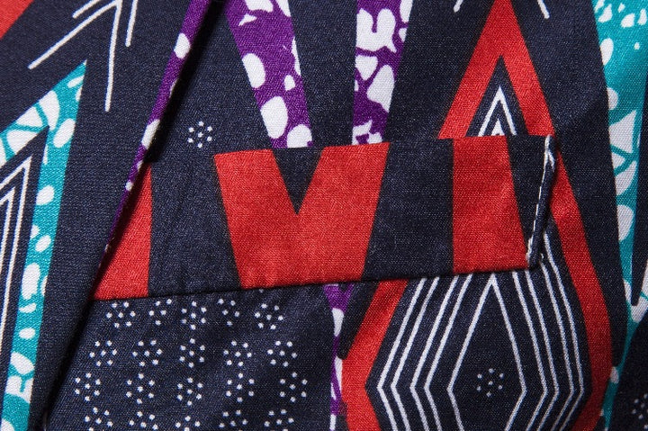 Herren Blazer mit kreativem geometrischen Muster und modernem Schnitt Echoarchiv