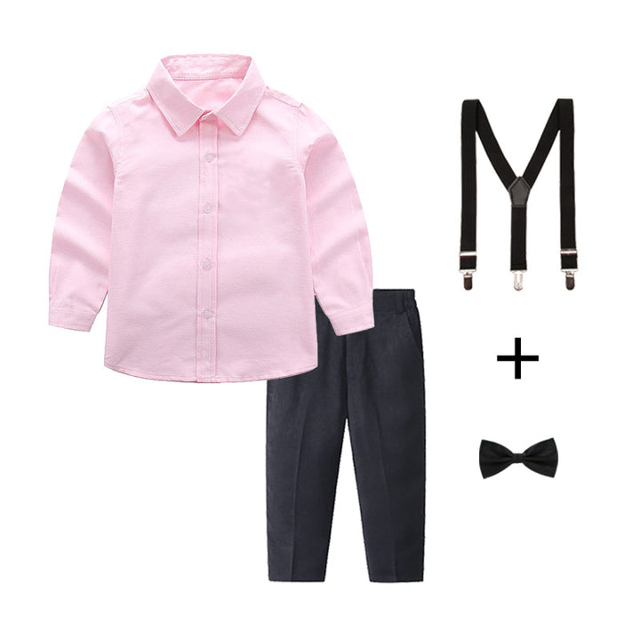 Damen elegantes Baumwollhemd mit schicken Hosen und Hosenträgern Echo Archiv